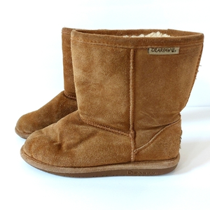 Bearpaw Suede And Wool boots‎ Hickory Color Youth Size 3 "Ugg Style" Sheepskin